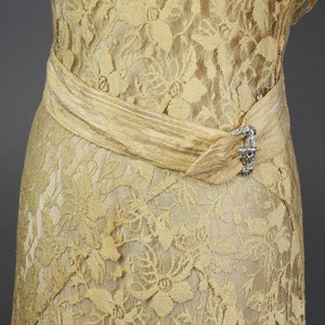antique 1930s lace gown with silk slip and bolero image 10