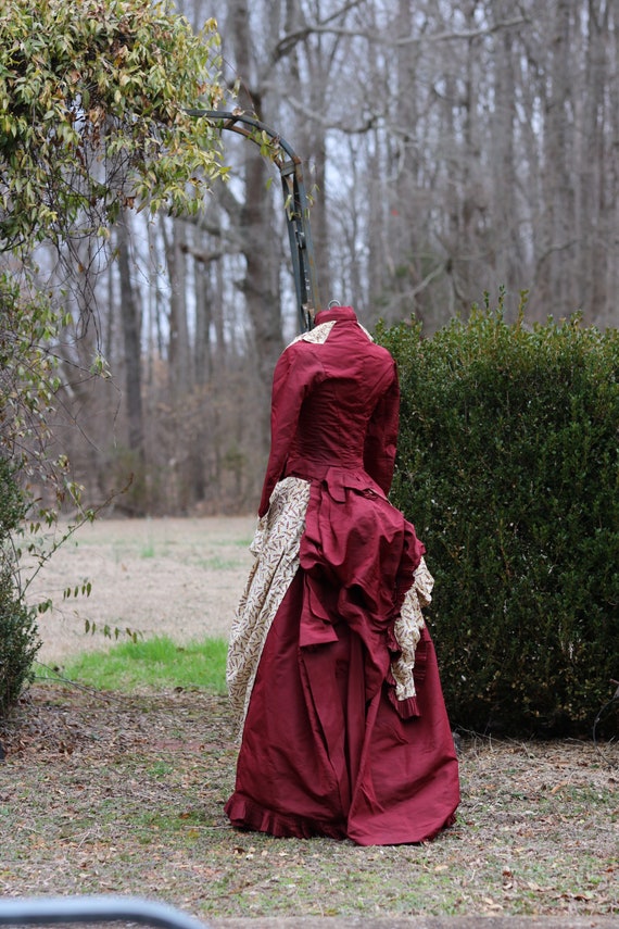 antique victorian 1880s silk dress / gown / bodic… - image 4