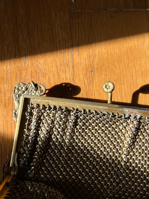 antique 1920s art deco mesh chain mail purse with… - image 9