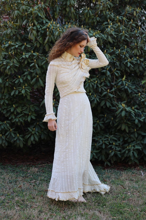 antique edwardian 1900s / 1910s cotton dress gown… - image 10