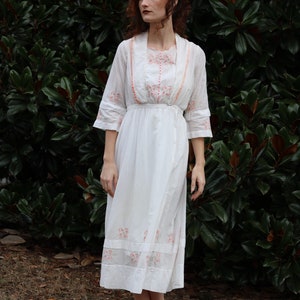 antique edwardian 1900s cotton lingerie / lawn dress