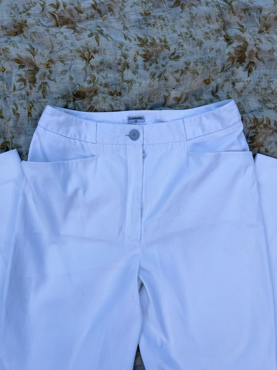 chanel y2k high waisted white pants - image 2