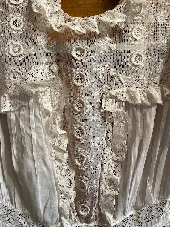 antique edwardian 1900s / 1910s sheer cotton and … - image 10