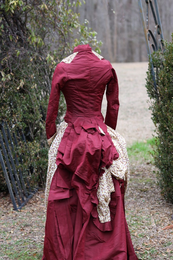 antique victorian 1880s silk dress / gown / bodic… - image 8