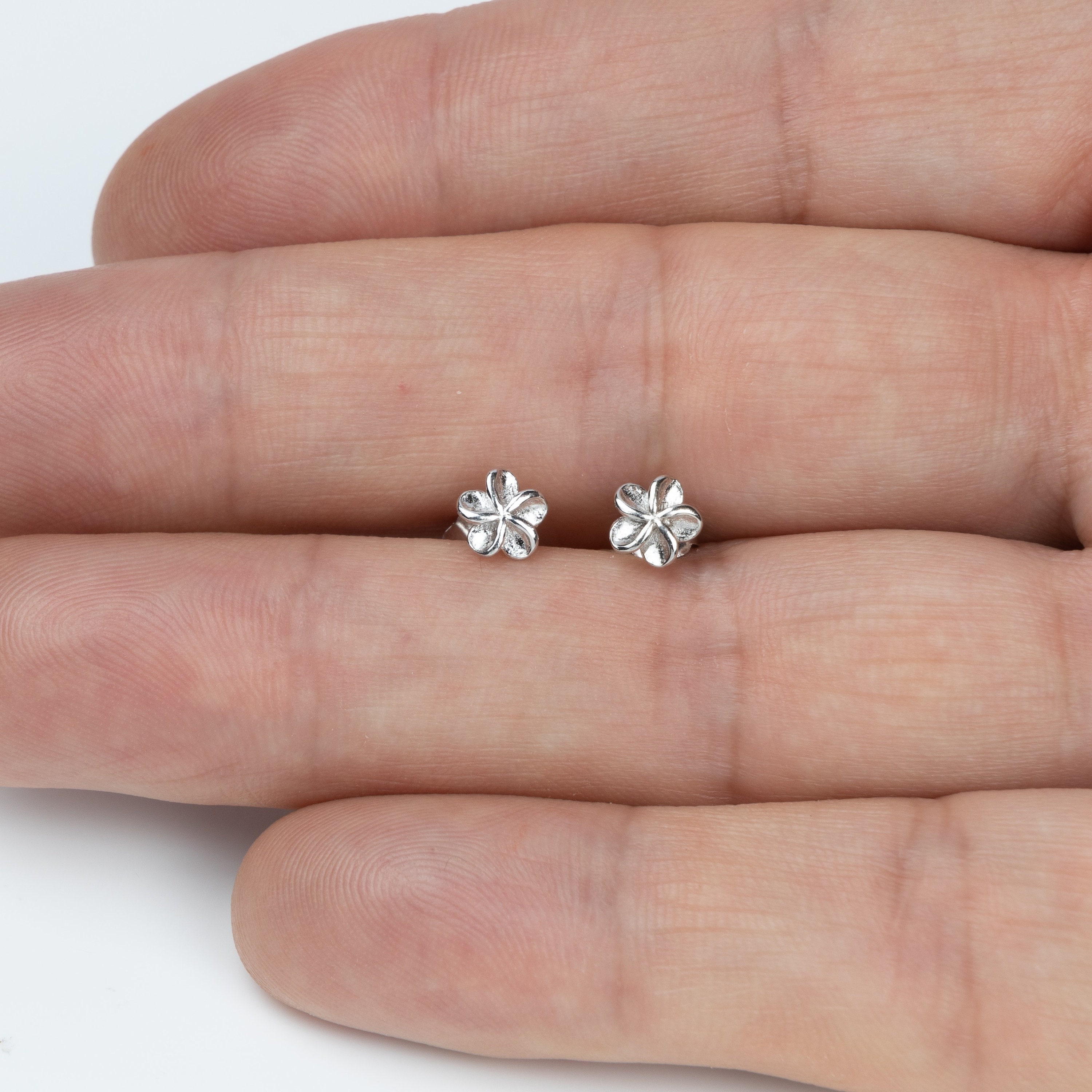 925 Silver Sterling Stud Earrings Silver Flower Studs 925 Silver