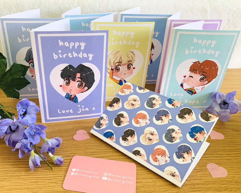 KPOP Greeting Cards BTS Birthday Etsy