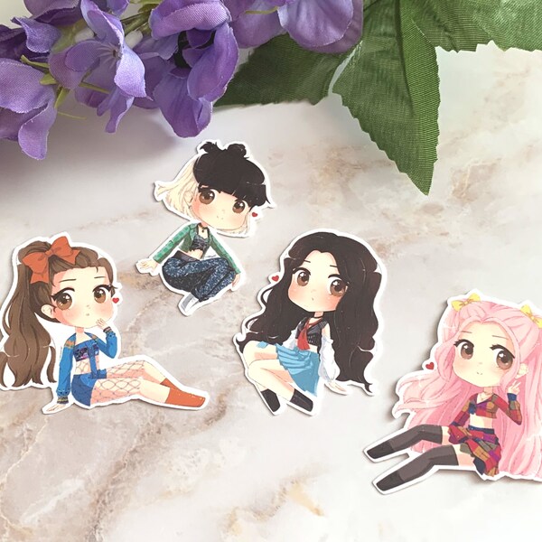 Smoorverliefde meisjes | Zwartroze | Op KPOP geïnspireerde stickers