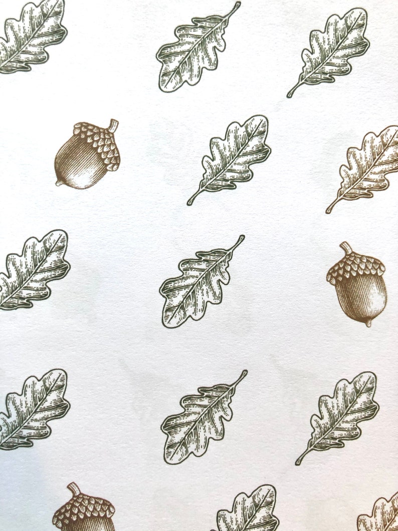 Acorn and Oak Leaf Wrapping Paper image 2