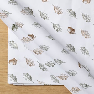 Acorn and Oak Leaf Wrapping Paper image 1