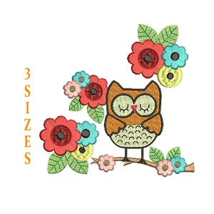 OWL-Machine Embroidery Design-3 Sizes-Instant Download