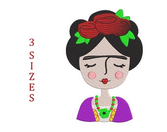 Frida Machine Embroidery Design 3 taglie-Download istantaneo