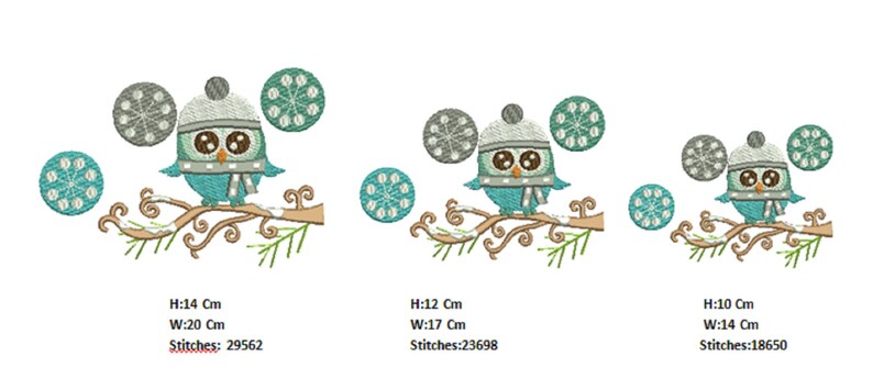Winter Owl Machine Embroidery Design 3 Sizes - Etsy
