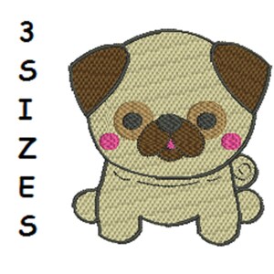 Hundmops maskinbroderidesign – 3 storlekar