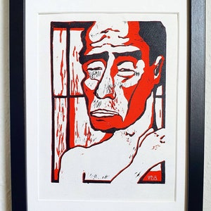 PORTRAIT OF A MAN - Reduction Woodcut