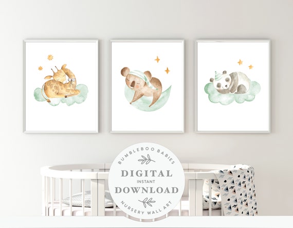watercolor baby animal nursery prints