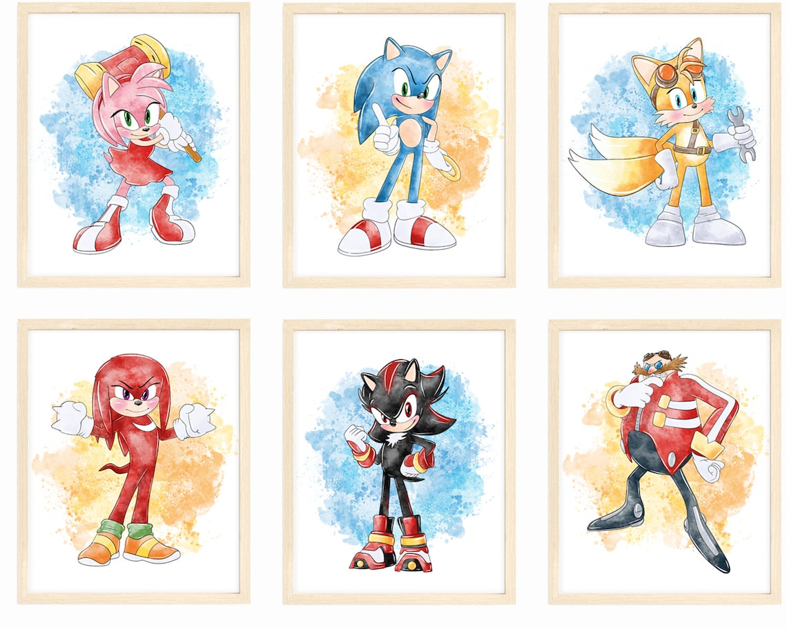 Sonic the Hedgehog Kids Wall Art Prints Sonic Nursery Prints - Etsy
