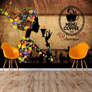 Cafe Shop WallPaper- Coffee Wall Mural - WallPaper