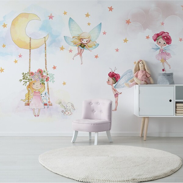 Girls Room Wallpaper Etsy