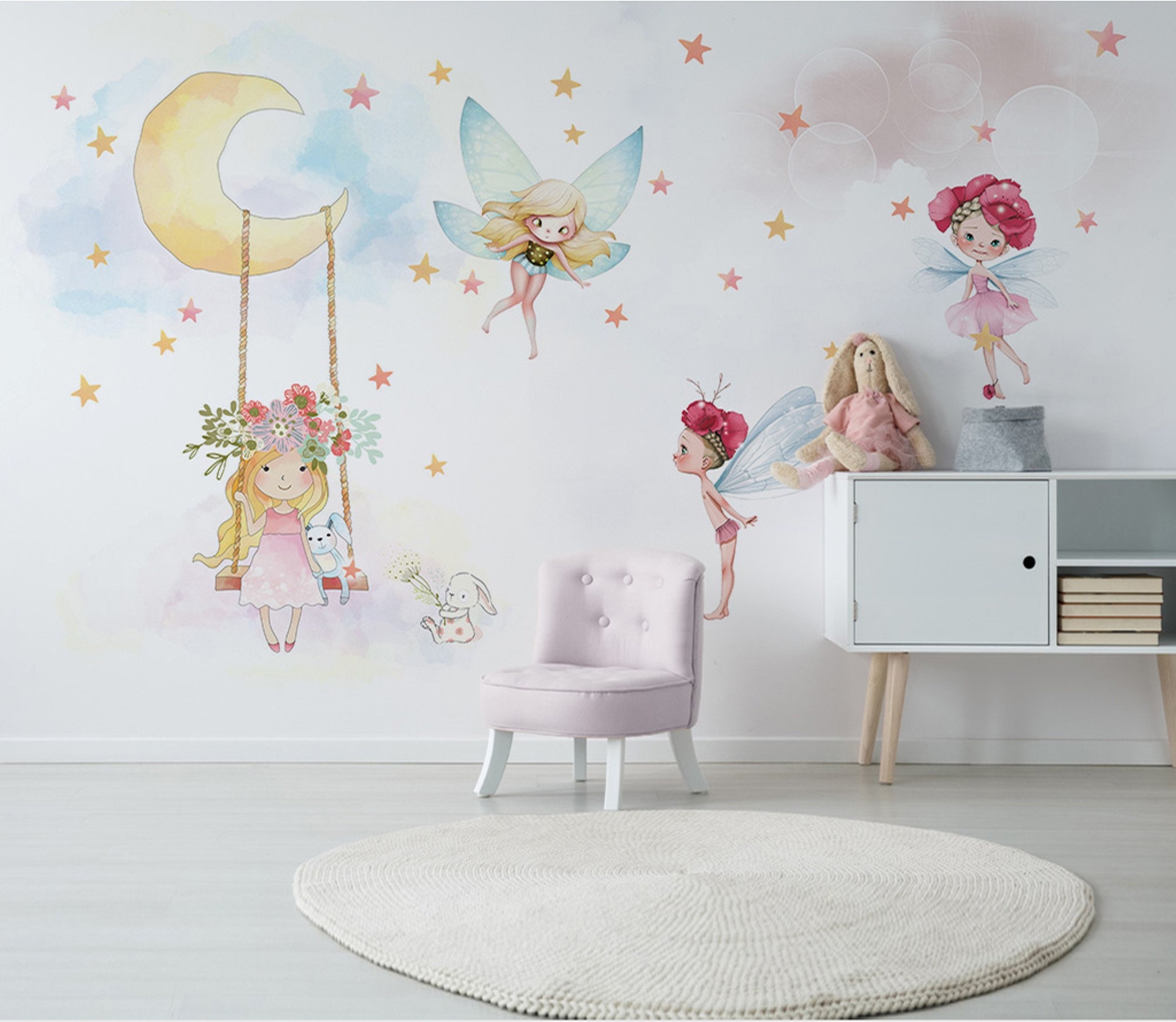 Buy Cute Fairies Girl Room Wallpaper Child Room Wallpaper Online in India - Etsy Buy Cute Fairies Girl Room Wallpaper Child Room Wallpaper Online in India - Etsy