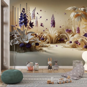 Botanical Dream: Three-Dimensional Flower Garden Wallpaper