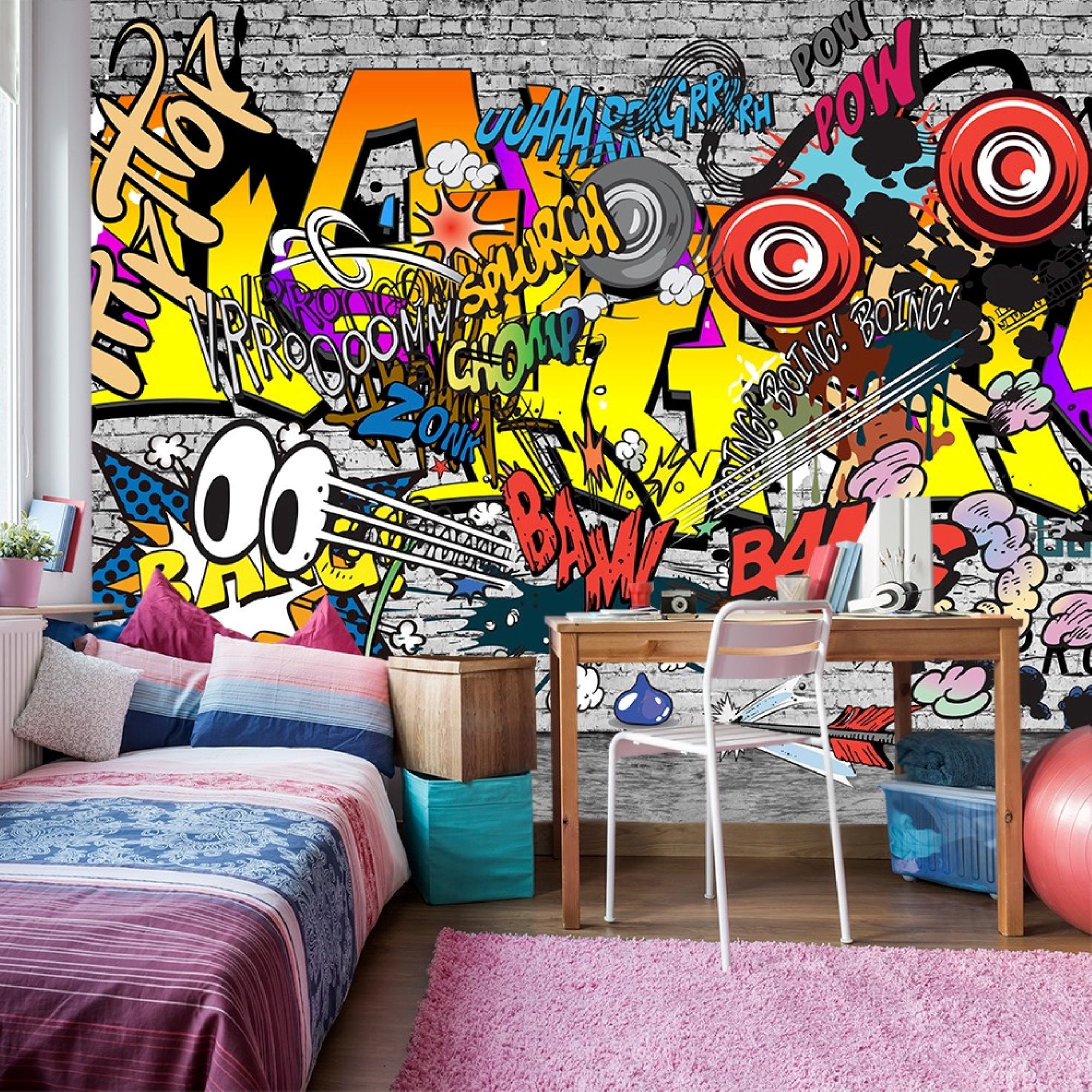 Graffiti Wallpaper Wallmural Wallcovering Wallpaper Graffiti | Etsy