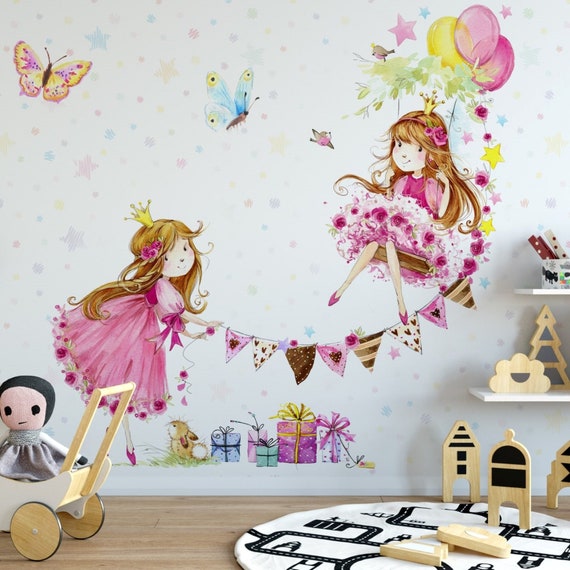 Cute Fairies Girl Room Wallpaper Child Room Wallpaper - Etsy Finland Cute Fairies Girl Room Wallpaper Child Room Wallpaper - Etsy Finland