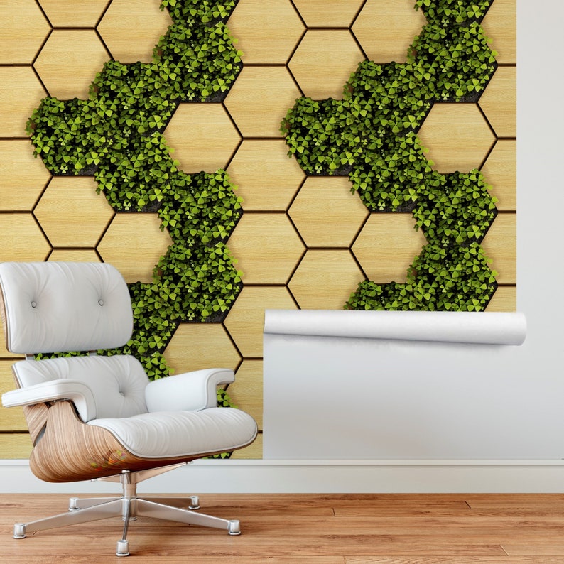 Vertical Garden Fantastic wallpaper Wood and Leaves Wall decor