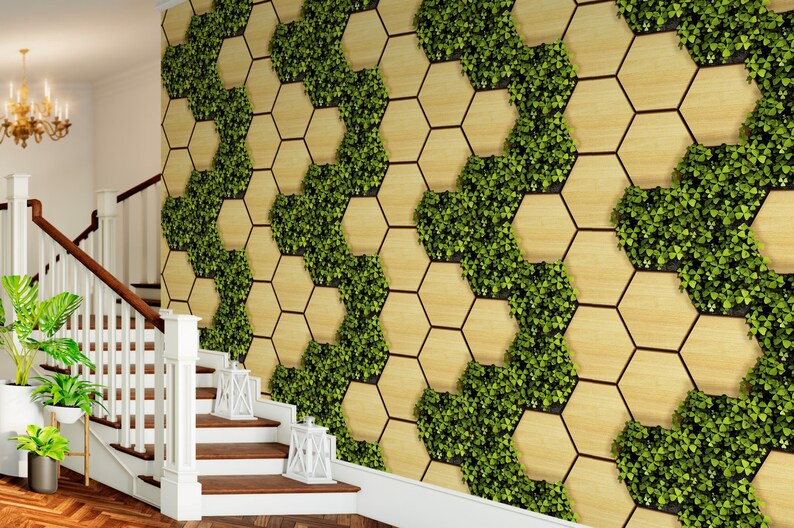 Vertical Garden Fantastic wallpaper Wood and Leaves Wall decor
