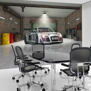 Car in Garage - 3D effect wallpaper