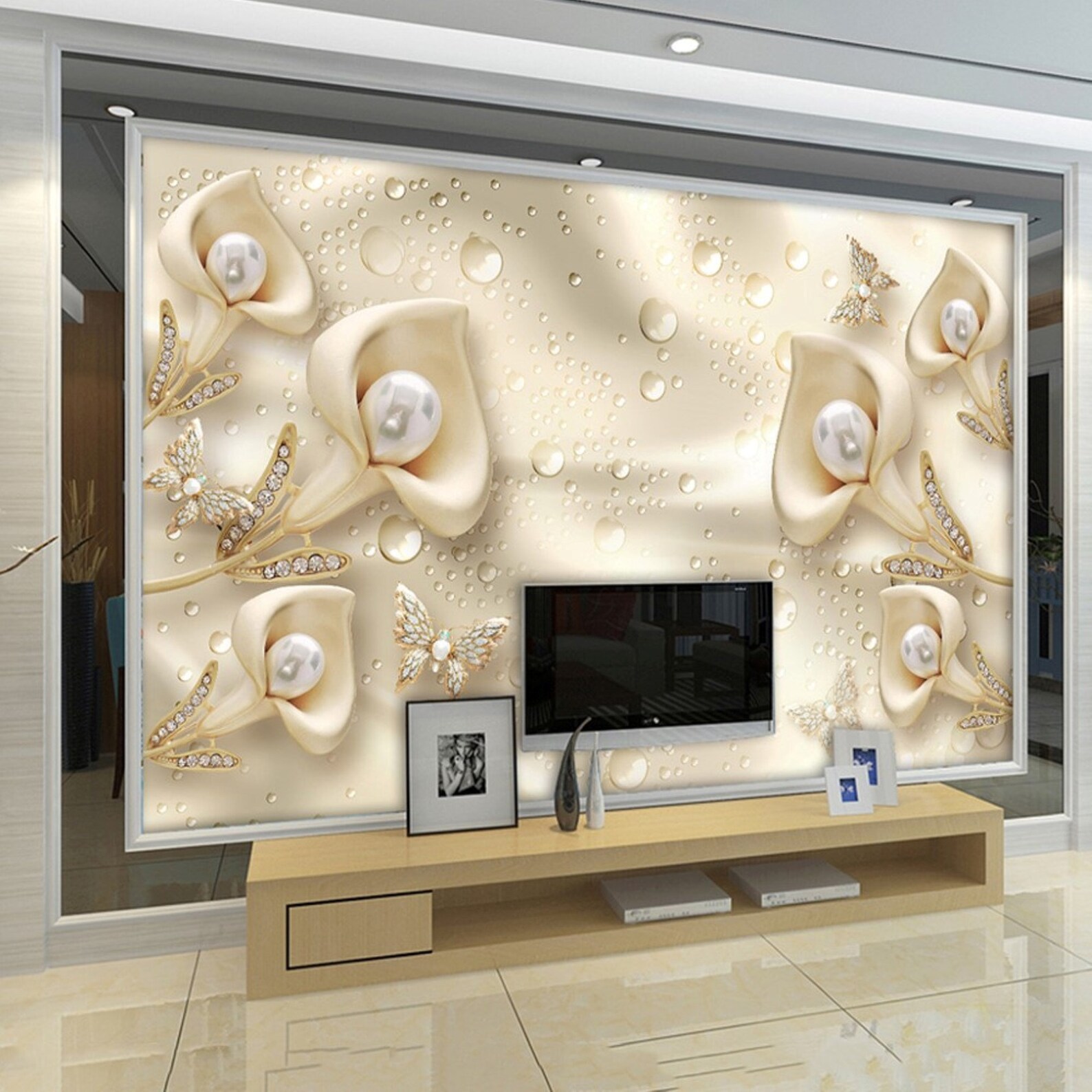 3D Effect Pearl Wallpaper - Etsy