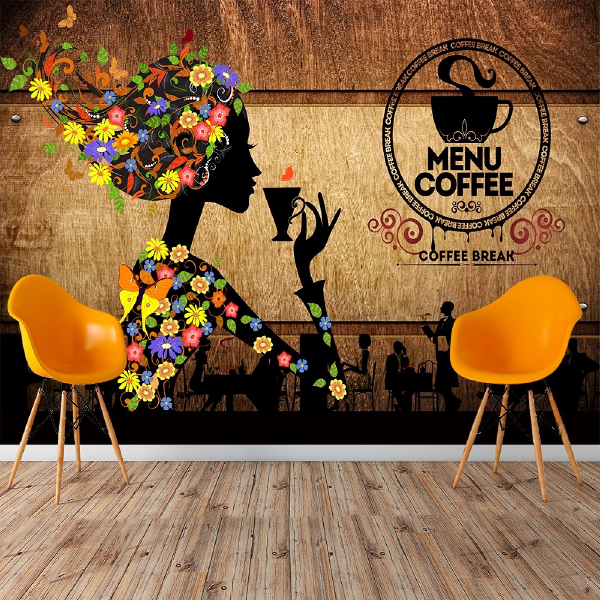 Cafe Shop Wallpaper Coffee Wall Mural Wallpaper Etsy