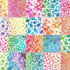 Patchwork printanier à coudre en plusieurs couleurs - Vendu/prix au mètre carré