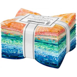 Lote de cuartos gordos de batik artesanal de Seashore