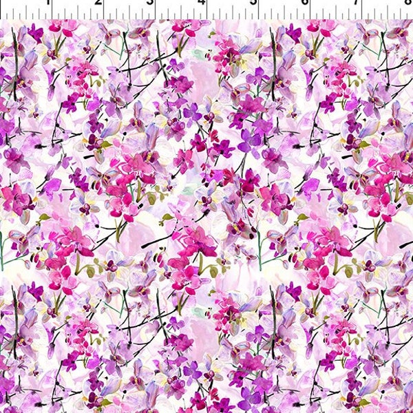 Watercolor Beauty Orchid in Magenta - Priced/Sold by the Half Yard