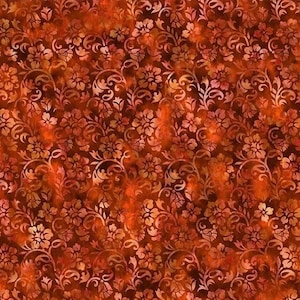 Prism II Floral Vines in Rust - Priced/Sold by the Half-Yard
