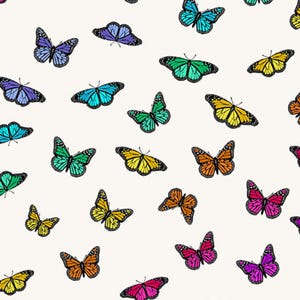 Color Wheel Butterfly Rainbow in Day - Priced/Sold by the Half-Yard