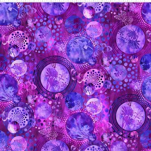Elysian Collage in Purple - Priced/Sold by the Half-Yard