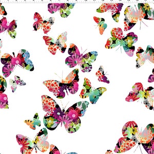 A Groovy Garden Butterflies in Multicolor - Priced/Sold by the Half-Yard