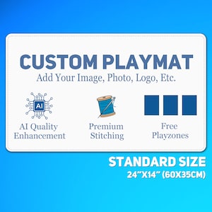 Your CUSTOM Playmat - 14"X24" / 35X60 cm - All images accepted! Durable customizable TCG play mat, personalized thick game mat, gamemat