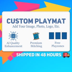 Jouw AANGEPASTE speelmat - 14 x 24" / 35 x 60 cm - Alle afbeeldingen geaccepteerd! Duurzame aanpasbare TCG-speelmat, gepersonaliseerde dikke gamemat, gamemat