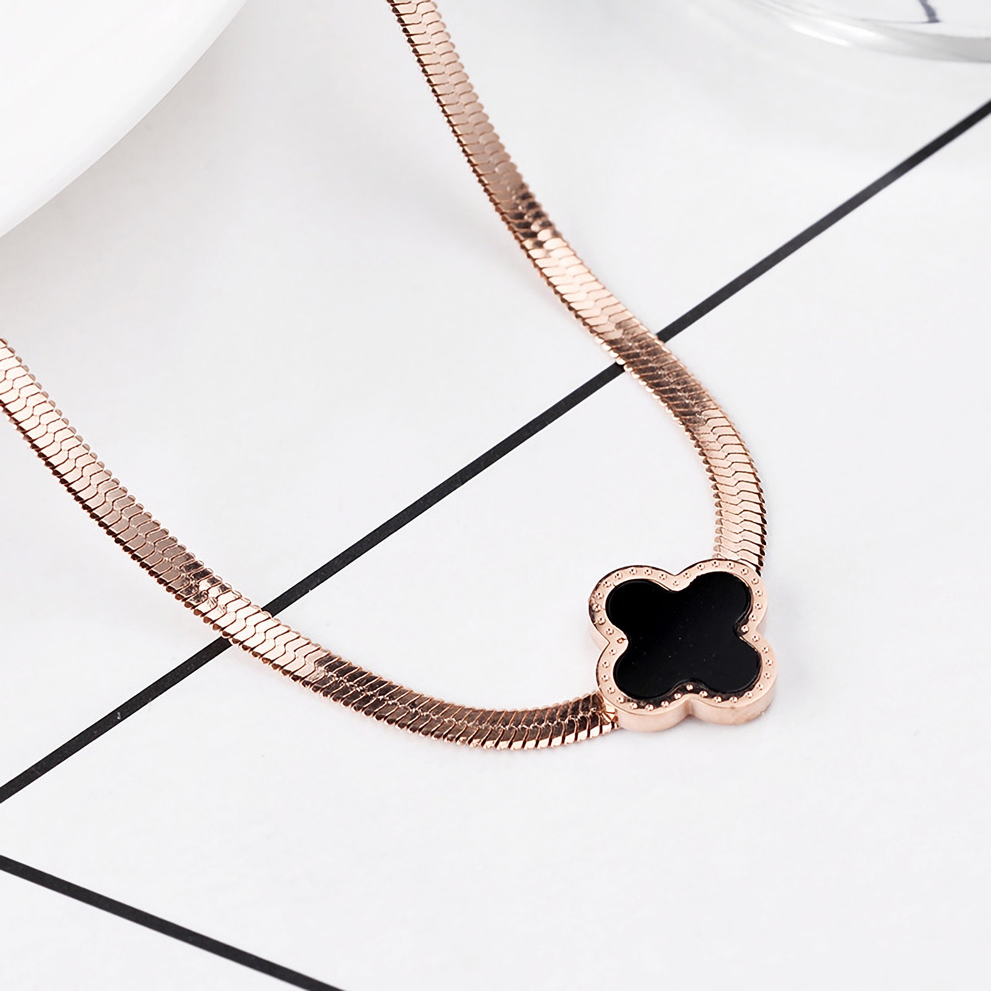 Asian Trending Necklace, Black Floral Pendant Necklace, Titanium Gold Necklace, Dainty Flower Necklace, Women Girl Wife Gift for Her - Etsy Asian Trending Necklace, Black Floral Pendant Necklace, Titanium Gold Necklace, Dainty Flower Necklace, Women Girl Wife Gift for Her - Etsy