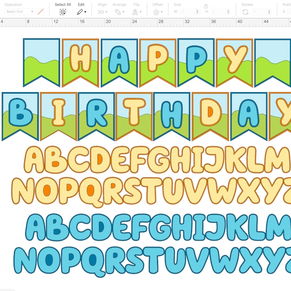 Bluey inspired Happy Birthday banner SVG File | Ready for cut | Bluey birthday decoration cut file | Bluey theme party