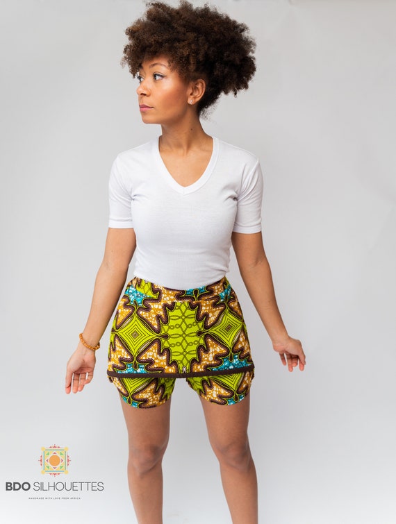 ankara high waist shorts