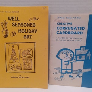 A Fearson Teacher-Aid Book 2 Vintage Art Books Creative Corrugated Cardboard 1957  Well Seasoned Holiday Art Good Condition