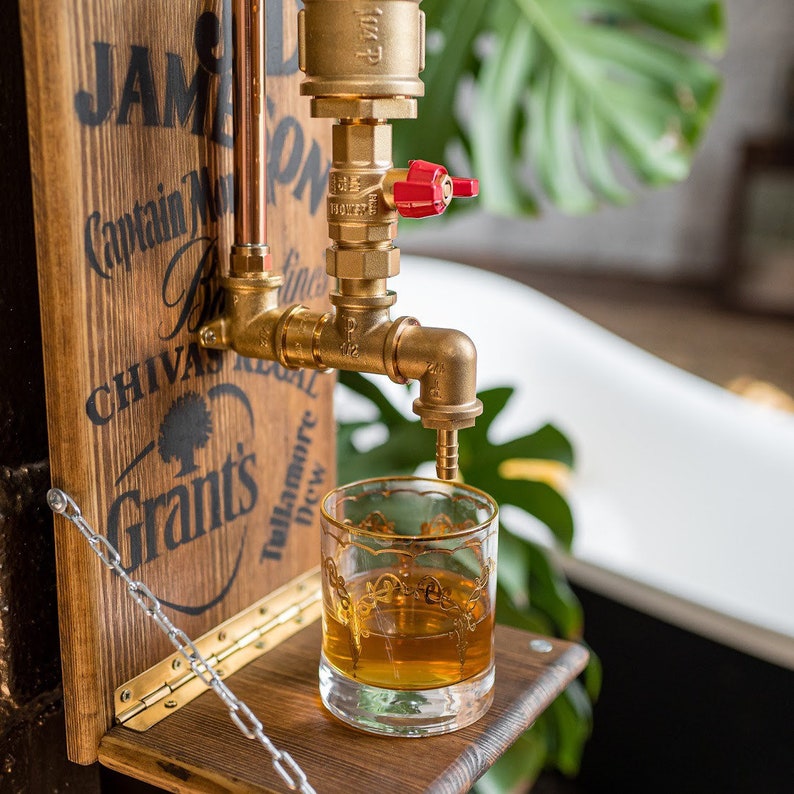 Wall Dispenser for Alcohol Whiskey Stand for Home Bar Jack Etsy