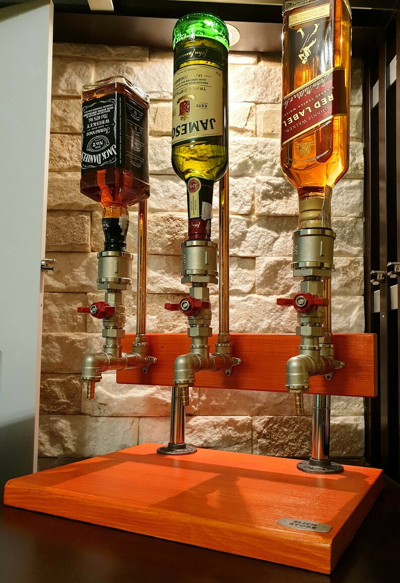 Triple Alcohol Dispenser Drink Liquor Whiskey Wine Dispenser Etsy