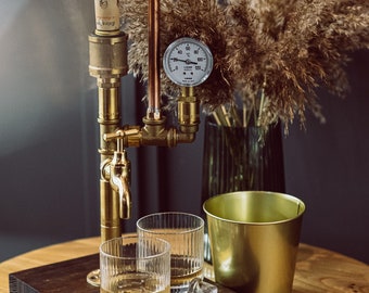 Artisanal Steampunk Whiskey Dispenser - Distinctive Home Bar Addition, Memorable Gift for Him, Celebrate Special Occasions