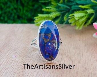 Purple Oyster Copper Turquoise Ring | 925 Sterling Silver Jewelry