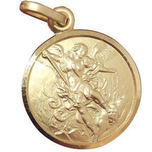 St Saint Michael Archangel Sterling Silver 925 Medal Charm Pendant 0.59 / 0.51 / 0.47 inches