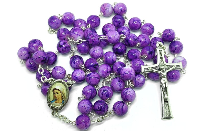Woman Rosary Gift Purple Catholic Rosaries From Medjugorje Etsy